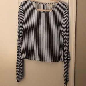 Forever 21 striped, bell sleeve shirt